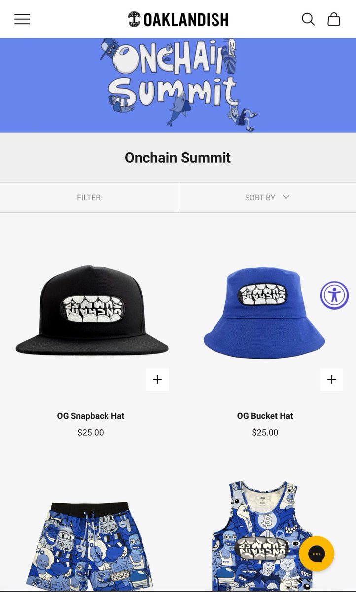 Onchain Summit Merch Store is now live!!!!!!!!!!

👉🏽 oaklandish.com/collections/on…

Giving you a small taste of the OG collection from last year. 

onchain brands delivered anywhere in the world - paid in CRYPTO!