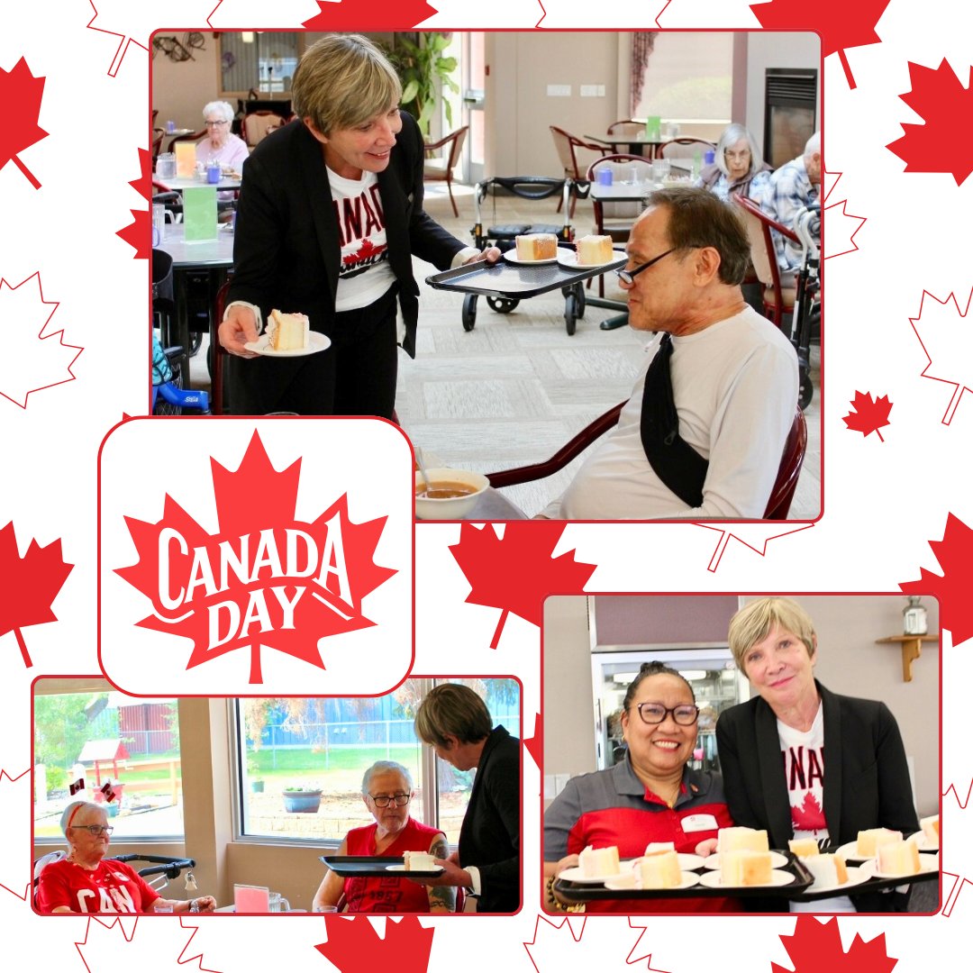 Cake, community, and #CanadaDay cheer! 🍁 Thanks <a href="/EleanorO_MP/">Eleanor Olszewski 🇨🇦</a> for the visit and sweet treats for our #yegseniors! 🍰 gef.org #YEGCommunity #SeniorLiving