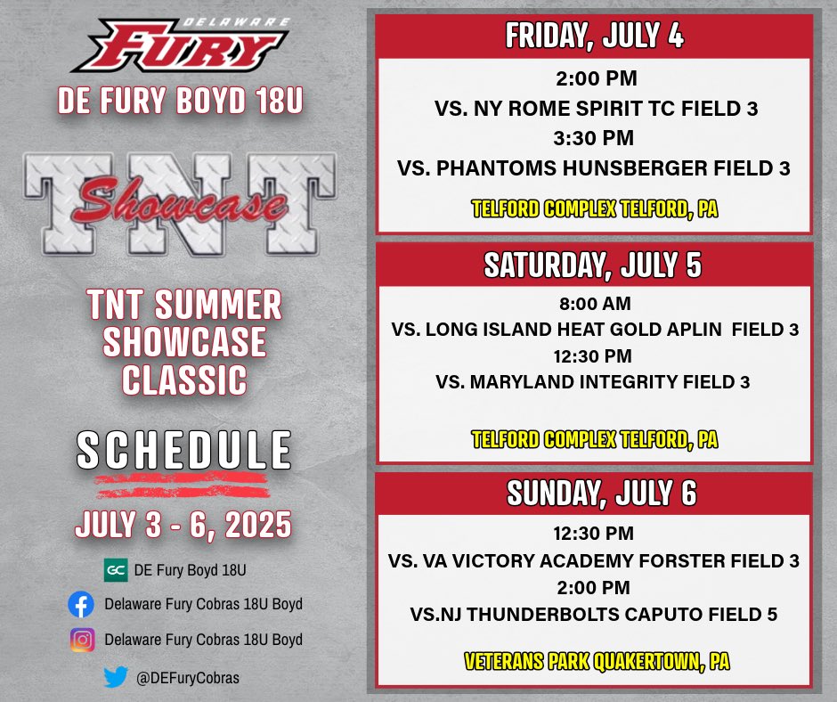 TNT Summer Showcase schedule drop!! 📣 See you there!!
