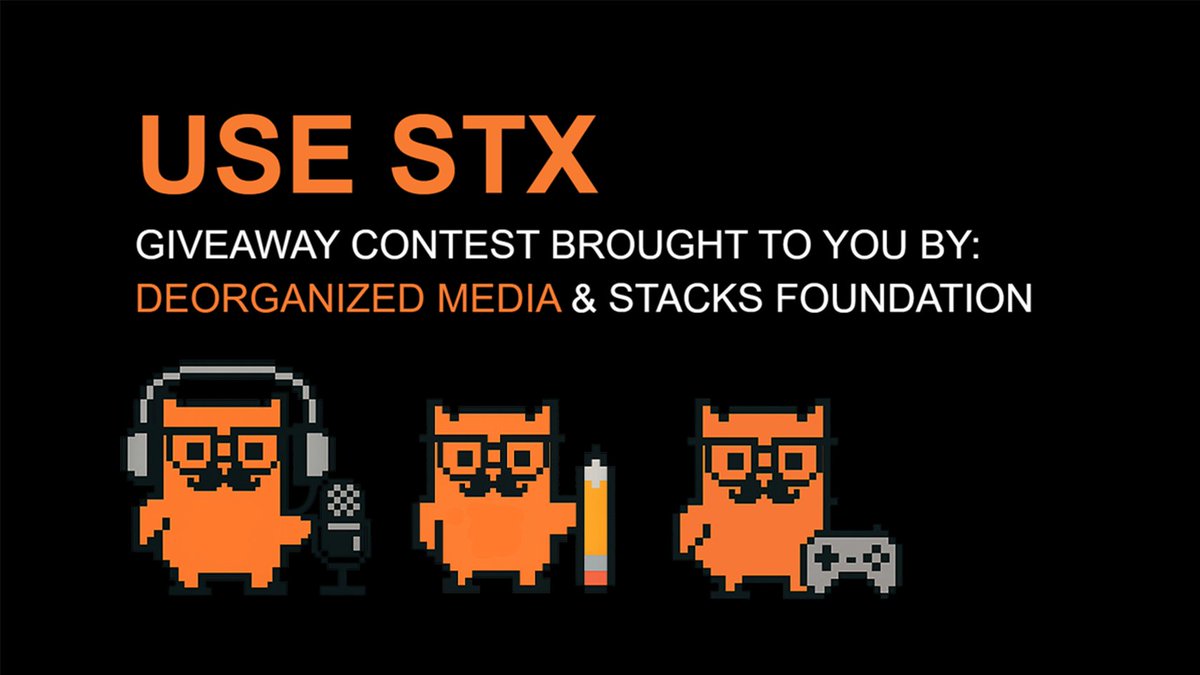 Ricksebastiaan.btc (@rick_sebastiaan) on Twitter photo Yesterday, we kicked off a giveaway month with <a href="/DeOrganizedBTC/">deorganized.btc 🎙</a> to spotlight the many ways people can use STX.
This campaign is for all the great use cases on Stacks: from BNS One and Zero Authority, to Skullcoin gaming, NFT artists, and beyond.
stacks(.)org/use-stacks-contest Yesterday, we kicked off a giveaway month with <a href="/DeOrganizedBTC/">deorganized.btc 🎙</a> to spotlight the many ways people can use STX.
This campaign is for all the great use cases on Stacks: from BNS One and Zero Authority, to Skullcoin gaming, NFT artists, and beyond.
stacks(.)org/use-stacks-contest
