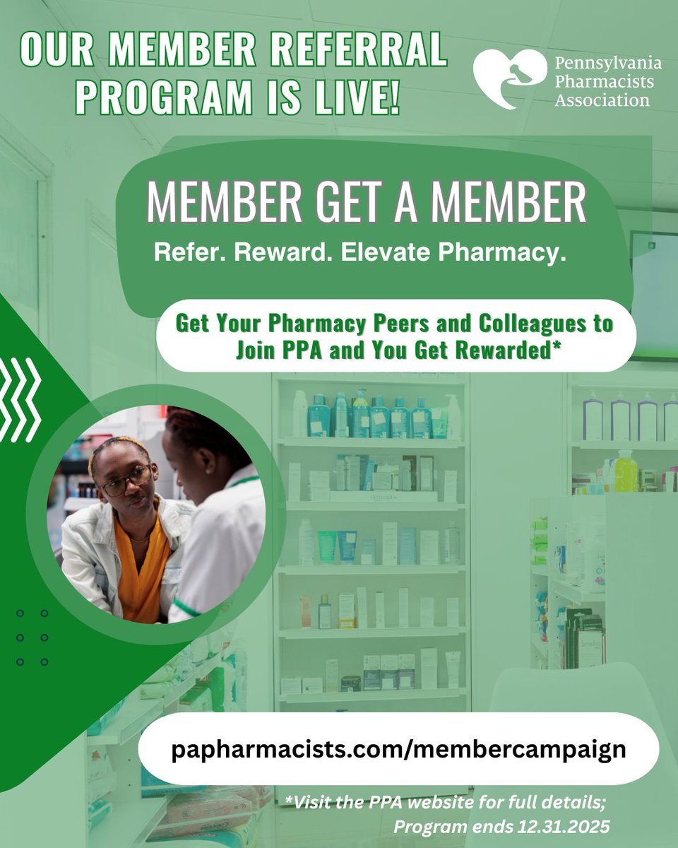 PAPharmacists's tweet image. ⭐ Share the Value of PPA &amp;amp; Get Rewarded! ⭐
As a PPA member, you get access to top-tier education, powerful advocacy and a supportive community. Now it’s your turn to share that value with your colleagues and earn rewards!
👉 Learn more: papharmacists.com/page/membercam… #PPAatWork
