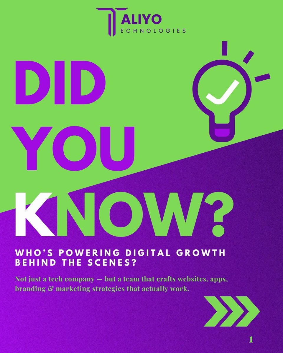 TaliyoTech's tweet photo. Part 1
Who’s powering digital growth from behind the scenes?  💥 Taliyo Technologies Your partner for websites, apps, branding &amp; marketing! 🚀 100+ Projects 🔒 Secure Code 🎯 Growth-Driven Design
Let’s build something great 💡 🌐 https://t.co/80Vuqh8YaO
#TechForGrowth #Taliyo https://t.co/q9DSKAExAW