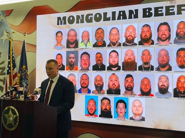 FBIJacksonville's tweet image. BREAKING: FBI Jacksonville and local and state partners announce the arrest of 28 Mongols motorcycle gang members as part of Operation Mongolian Beef, stemming from a New Smyrna Beach gas station shooting during Bike Week on March 8, 2025. fbi.gov/contact-us/fie…
