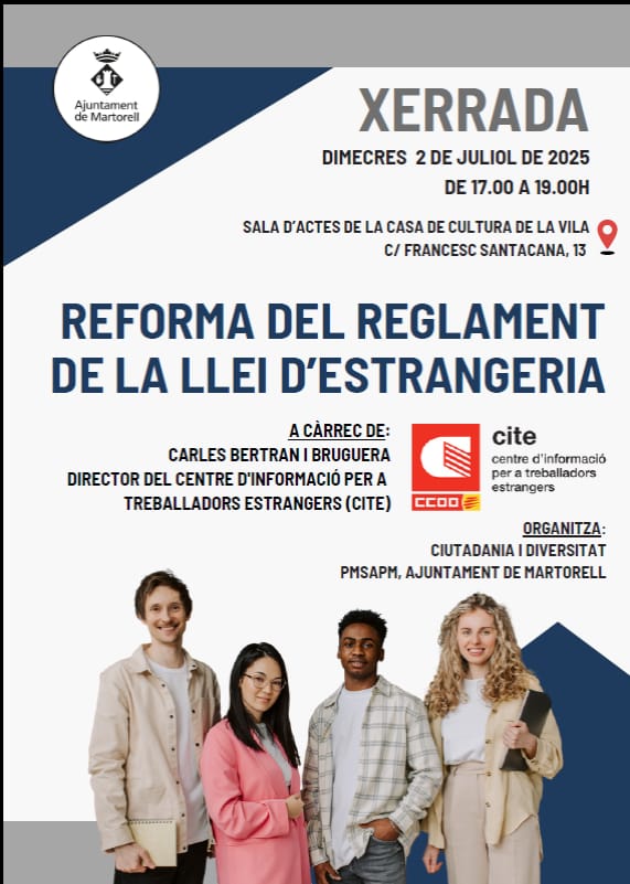 Souli Messaoudi (@messaoudisouli) on Twitter photo Avui sessió informativa del <a href="/CITE_CCOOCat/">CITE</a> sobre el nou reglament d'estrangeria a Martorell.
<a href="/ccoo_bll_apag/">CCOO BLL APAG #ConstruïmFutur</a>
<a href="/ccoocatalunya/">CCOO de Catalunya</a> Avui sessió informativa del <a href="/CITE_CCOOCat/">CITE</a> sobre el nou reglament d'estrangeria a Martorell.
<a href="/ccoo_bll_apag/">CCOO BLL APAG #ConstruïmFutur</a>
<a href="/ccoocatalunya/">CCOO de Catalunya</a>