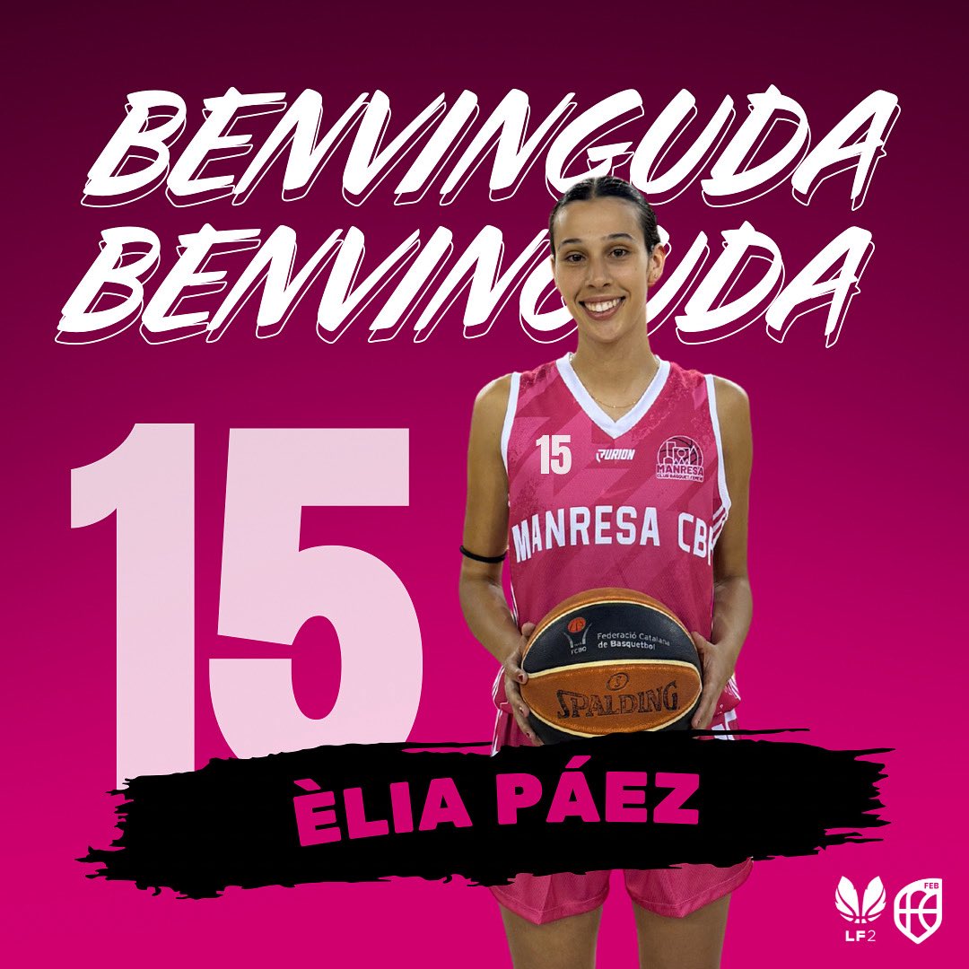 ✍🏻 FITXATGE I Donem la benvinguda a l’Èlia Páez al Manresa CBF!

➡️ La temporada 24-25 ha jugat al Draft Gramenet a Supercopa. 

Molt contents de tenir-te amb nosaltres, Èlia!

#JuguemJuntes #ManresaCBF #LF2