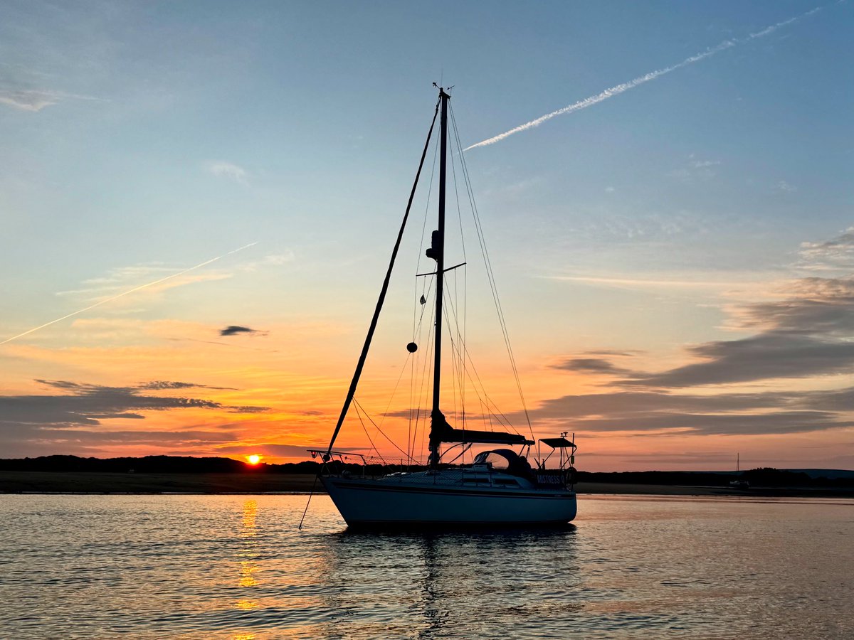 Hi <a href="/LynnParsonsUK/">Lynn Parsons</a> my yacht Mistress Q at anchor on the River Taw the other evening in North Devon, a perfect window on my world