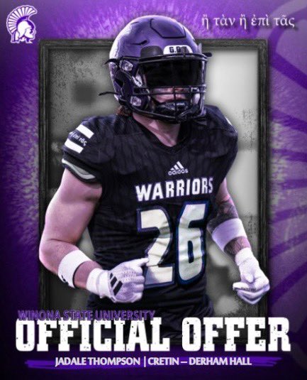 JaDale Thompson(2026) (@jadalethompsonn) on Twitter photo After a great conversation with @Coachcosgrove18 and <a href="/Coach_DDettloff/">Coach Dettloff</a> I am truly blessed to receive an offer from Winona State University!
<a href="/CDH_Football/">CDH Football</a> <a href="/OJW_Scouting/">PrepRedzone Oliver</a> After a great conversation with @Coachcosgrove18 and <a href="/Coach_DDettloff/">Coach Dettloff</a> I am truly blessed to receive an offer from Winona State University!
<a href="/CDH_Football/">CDH Football</a> <a href="/OJW_Scouting/">PrepRedzone Oliver</a>