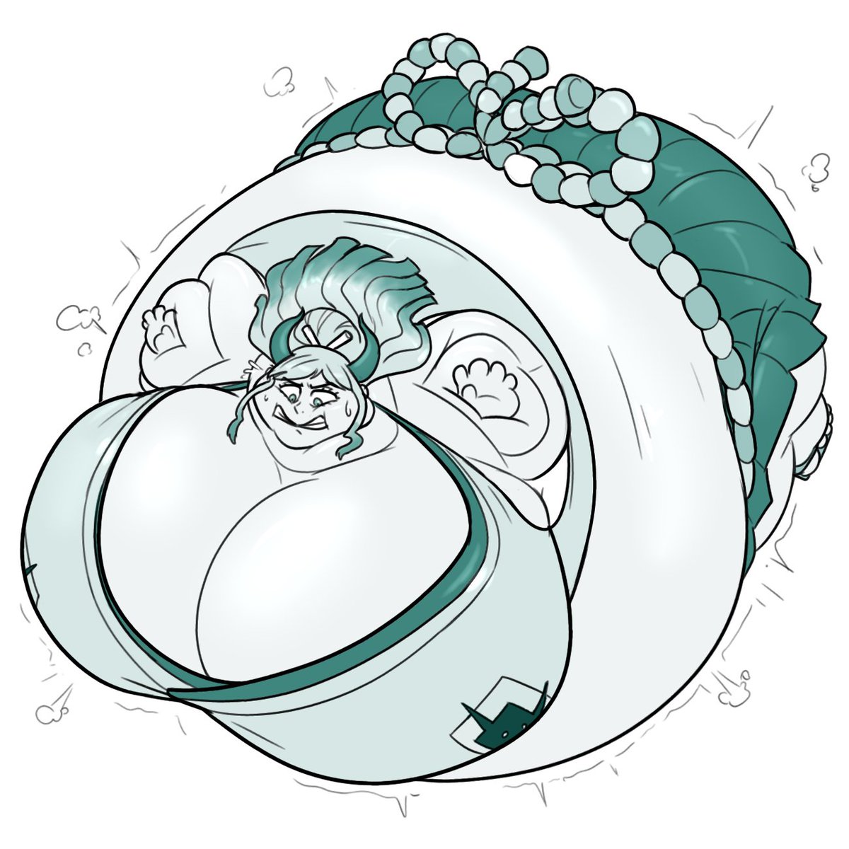 noah_buddy_art's tweet photo. Sketches from this month's stream: Valentine getting flattened against the training chalkboard, Yamato getting ballooned from a strange new devil fruit power, Stelle just slightly confused from being compressed into a ball, and Vita-Tan all chonky and thinking of burgers... https://t.co/b8vjkFa6T5