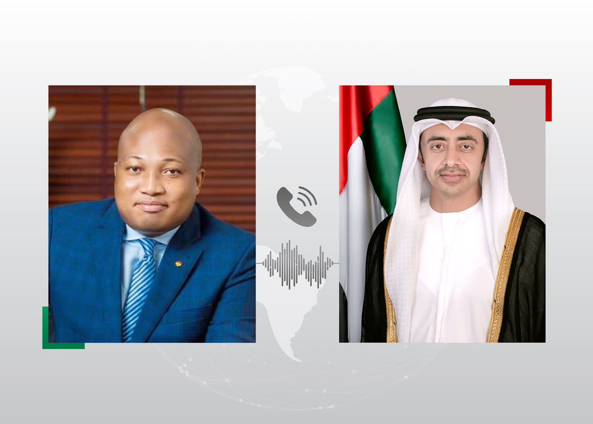 عبدالله بن زايد يبحث خلال اتصال هاتفي مع معالي سامويل أوكودزيتو أبلاكوا، وزير خارجية جمهورية غانا العلاقات الثنائية بين 🇦🇪-🇬🇭 وسبل دعمها وتنميتها في مختلف المجالات.