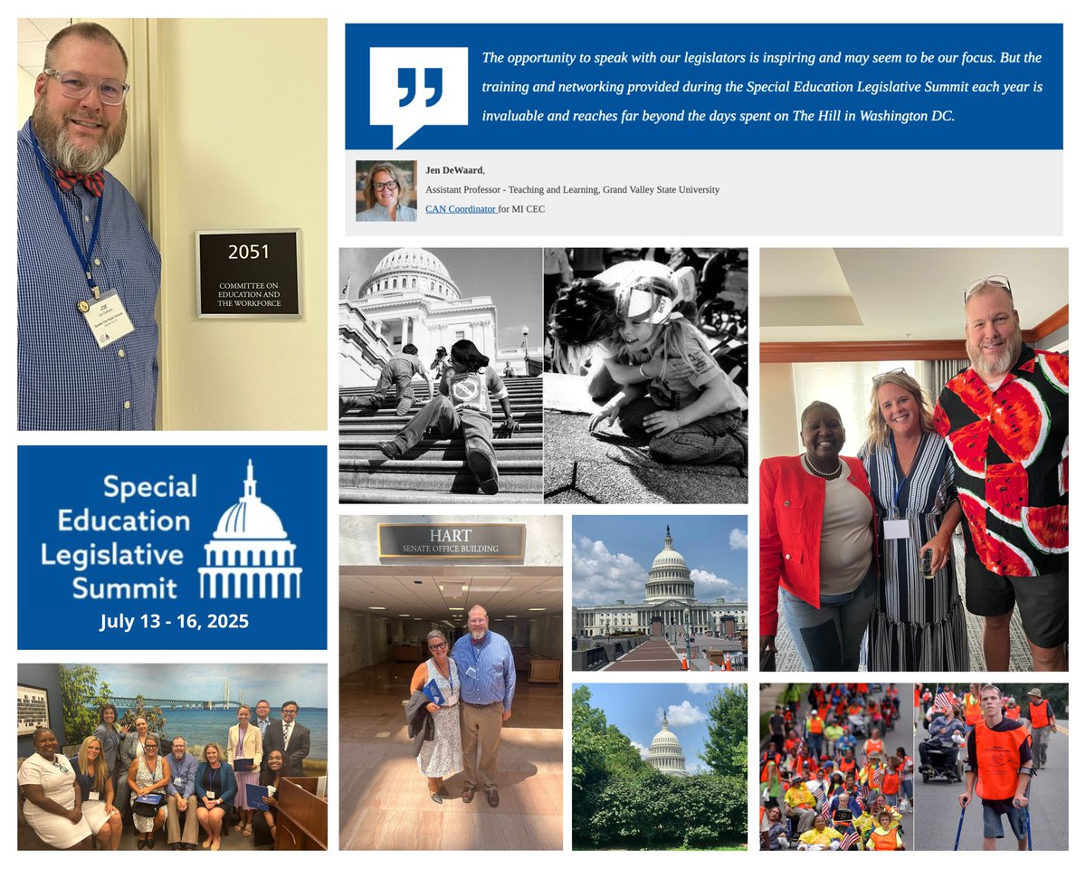 📢 Michigan is headed to Capitol Hill for #SELS2025!

We're meeting with lawmakers to advocate for special education — and we want to bring YOUR voice with us.

🗣️ What do you want your legislators to know? Drop your questions + concerns below! ⬇️

#SpecialEdu #Advocacy #MichCEC