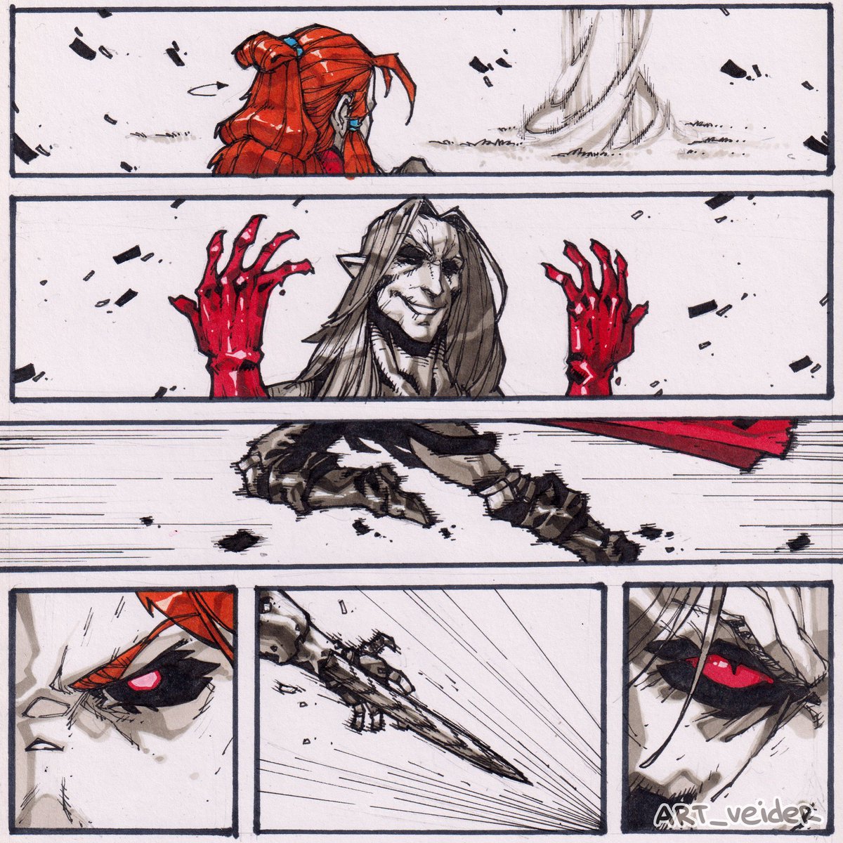 artveider's tweet image. Panny Flame & Morrigan Crow page 6 #art #comics #characterdesign #draw #fantasy #sketch