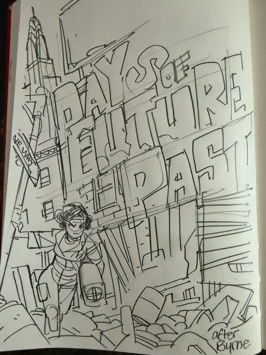 DamooseSeth's tweet image. One of my favorite #XMen stories is #DaysofFuturePast and #JohnBryne’s art is always an inspiration. Here’s something from my sketchbook #TooCartoony #ComicsAreForEveryone