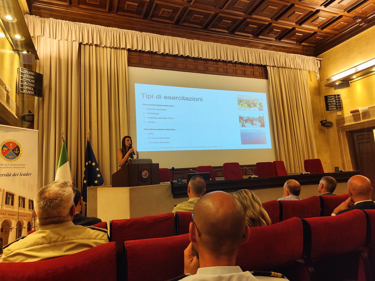 CAPTRS CSO Dr. Francesca de Rosa spoke at the Italian Center for Advanced Defense Studies on wargaming for crisis &amp; defense, and introduced attendees to the EMCE: City Blackout game.