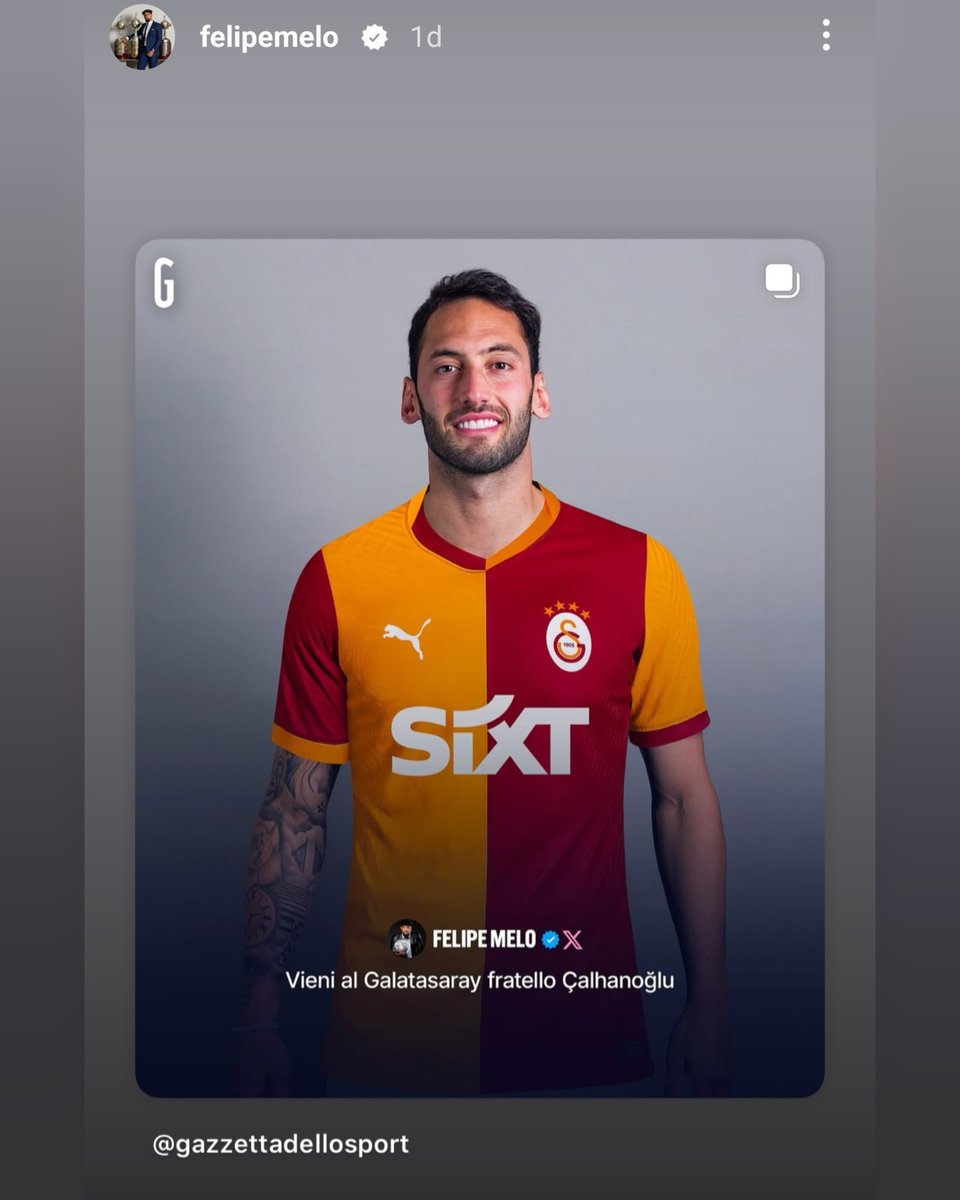 Felipe Melo Hakan Çalhanoğlu  paylaşımlarına devam idiyor.