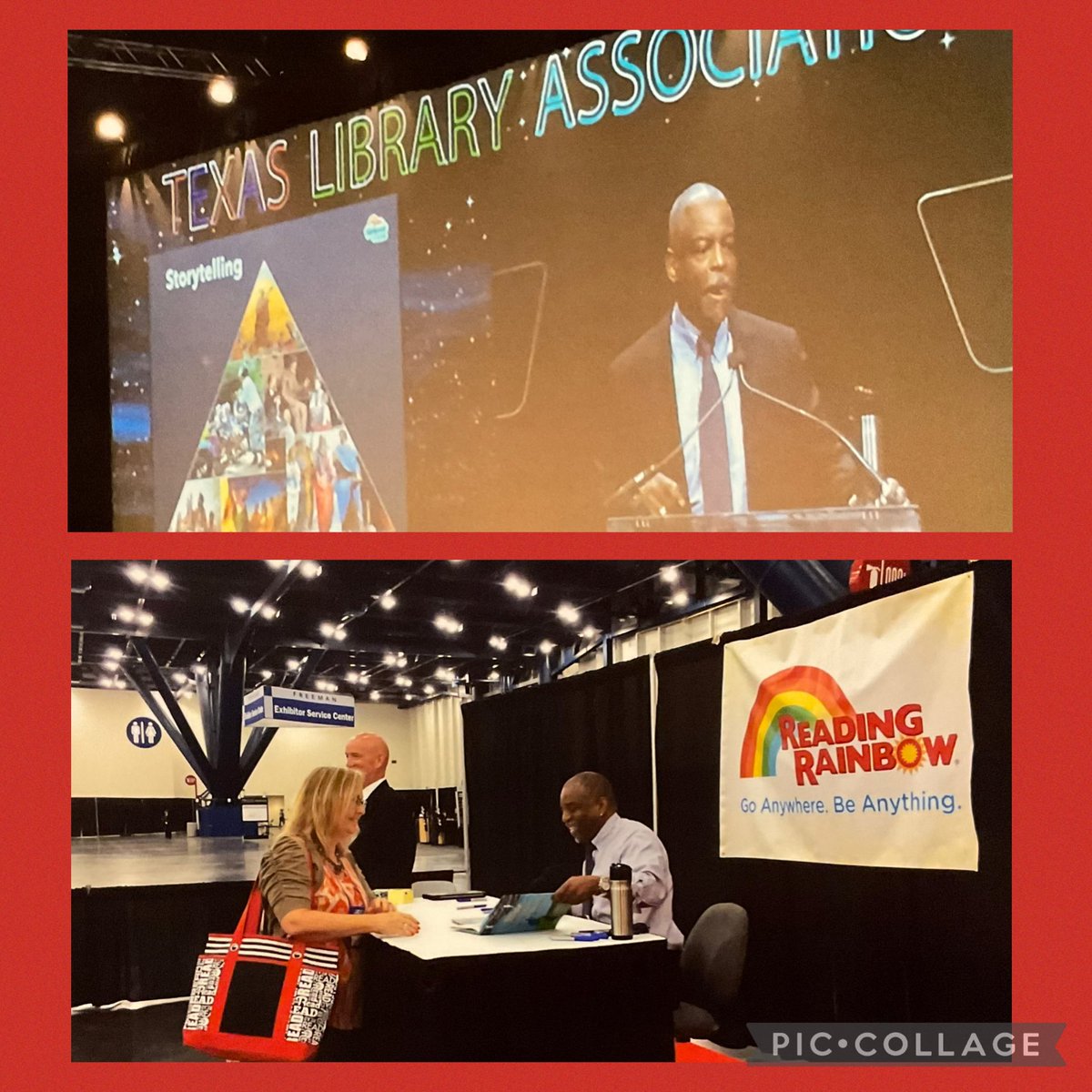 Melanie Dulaney (@dulaney_melanie) on Twitter photo Hey, <a href="/levarburton/">LeVar Burton</a>! Saw you at @txla annual conference opening ceremonies in 4/16 & got a book signed. Today, my 4 yr old grandson picked it for a car trip & cried out, “Oh, no, Gwammy! Someone scwibbled in your book!” The 7 yr old knows you from <a href="/ReadingRainbow/">Reading Rainbow</a>. 💕 Hey, <a href="/levarburton/">LeVar Burton</a>! Saw you at @txla annual conference opening ceremonies in 4/16 & got a book signed. Today, my 4 yr old grandson picked it for a car trip & cried out, “Oh, no, Gwammy! Someone scwibbled in your book!” The 7 yr old knows you from <a href="/ReadingRainbow/">Reading Rainbow</a>. 💕