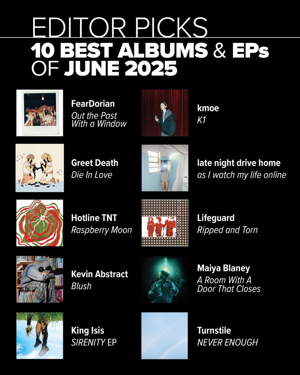June brought tons of good music, so we picked 10 standout albums and EPs. From blown-out shoegaze to widescreen hardcore, these are our favorites from the past month
