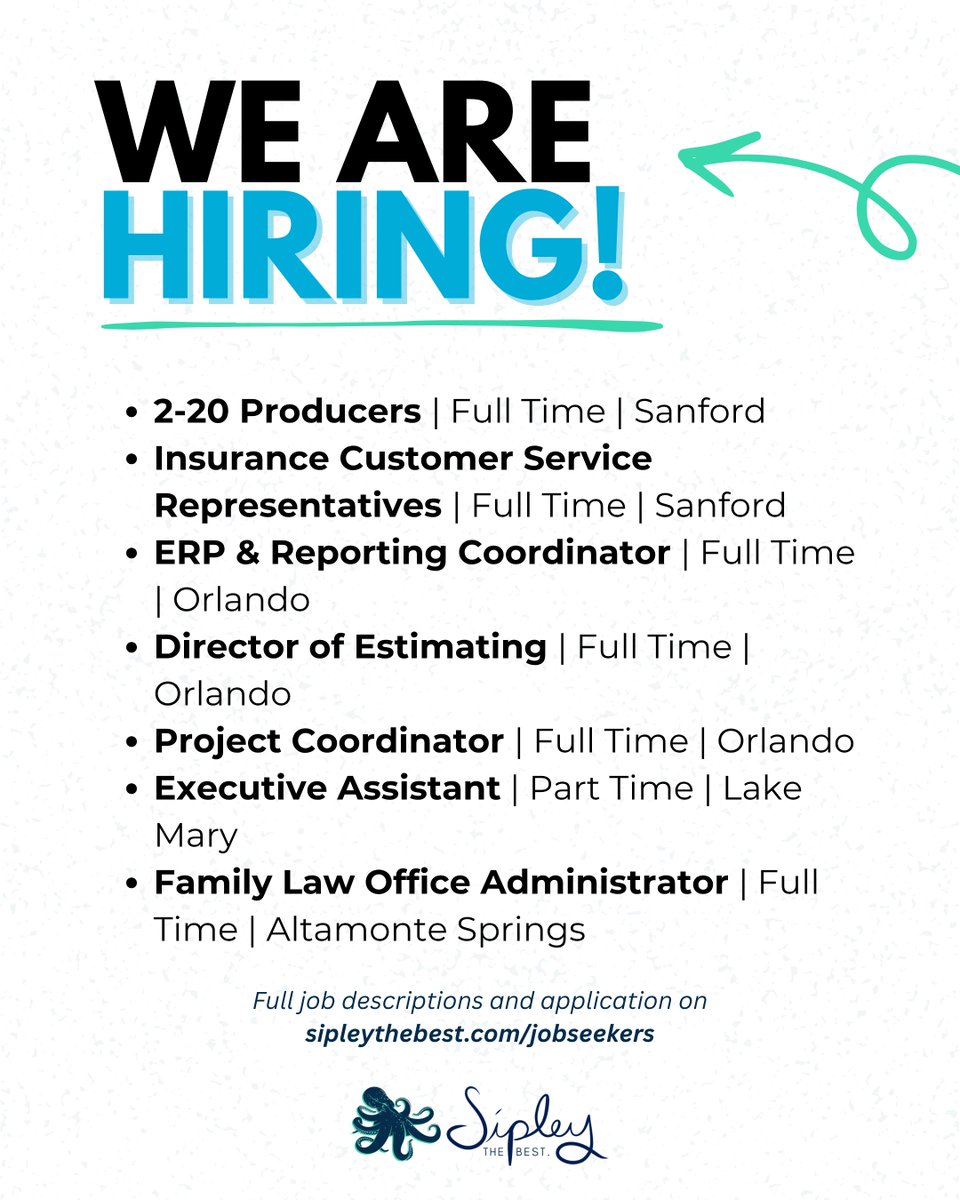 Sipley the Best is hiring and will be present at one of Central Florida's largest employment events—the CFEC Job Fair—taking place in Orlando on July 9, 2025, at the Orlando Fairgrounds Expo Buildings.
Sign up now at cfec.org/next-job-fair
