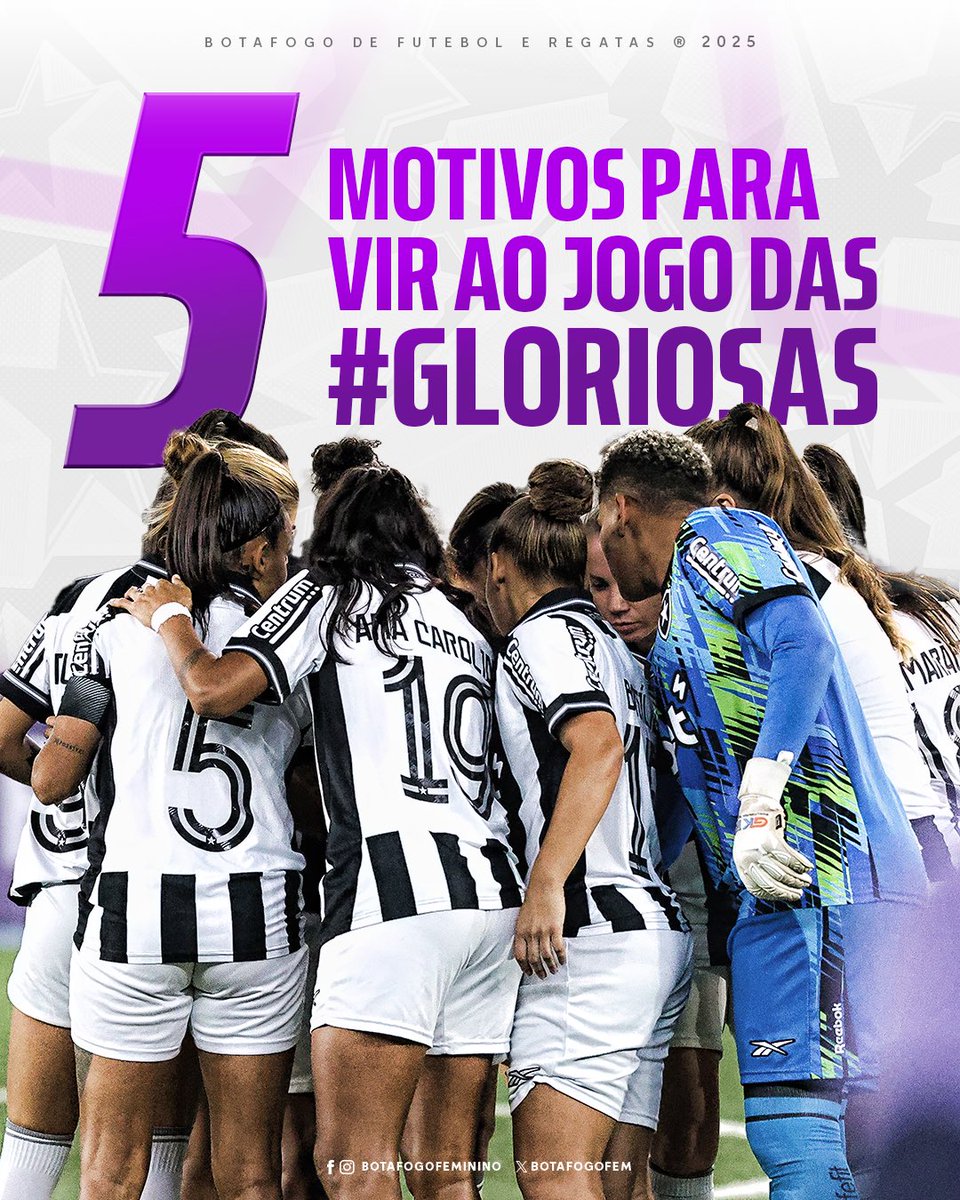 5️⃣ MOTIVOS PARA VIR AO JOGO DAS #GLORIOSAS! 🤩🫵🏽

Neste sábado, às 19h, o Botafogo enfrenta o Mixto-MT pelo jogo de volta do Brasileiro A2, valendo vaga para a primeira divisão nacional! E o adm te mostra cinco motivos para você comparecer no Nilton Santos e apoiar o Futebol