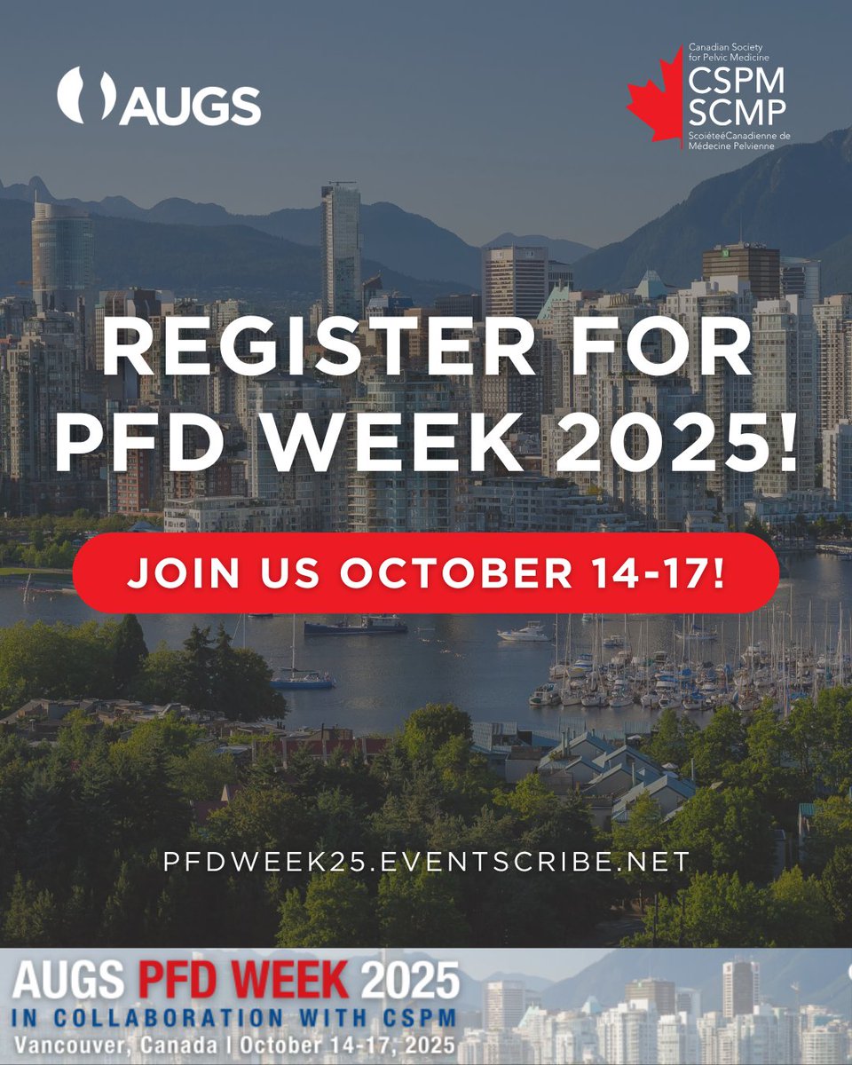 AUGS (@urogynsociety) on Twitter photo Registration is open for #PFDWeek25! Join the AUGS and the CSPM <a href="/SocietyPelvic/">Canadian Society for Pelvic Medicine</a> in Vancouver, BC from Oct. 14-17 for a dynamic experience. New programming includes Survey Says: Urogyn Edition, the Innovations Panel, Beyond the White Coat, and more 🌟
pfdweek25.eventscribe.net Registration is open for #PFDWeek25! Join the AUGS and the CSPM <a href="/SocietyPelvic/">Canadian Society for Pelvic Medicine</a> in Vancouver, BC from Oct. 14-17 for a dynamic experience. New programming includes Survey Says: Urogyn Edition, the Innovations Panel, Beyond the White Coat, and more 🌟
pfdweek25.eventscribe.net