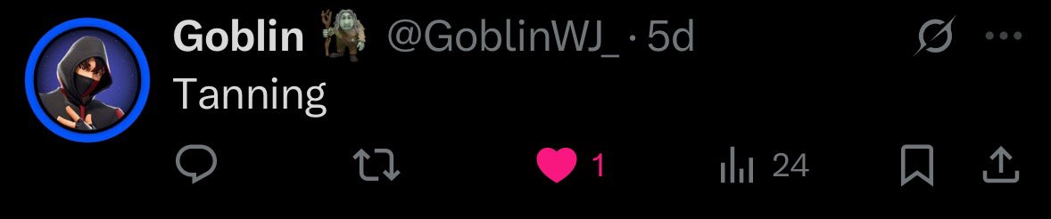 uhtren's tweet image. congrats i also enjoy tanning.
Check dms 🥳 @GoblinWJ_