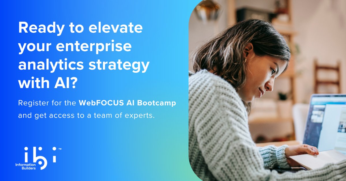 infobldrs's tweet image. Need answers NOW? The WebFOCUS AI Bootcamp jumpstarts your access to data insights with Natural Language Query. ⚡️Register here: bit.ly/4ko52mP
#WebFOCUS #AIBootcamp