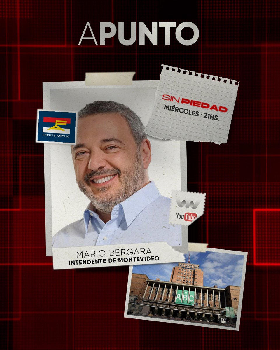 VTV Uruguay (@vtvuruguay) on Twitter photo 🛑 Esta noche en #SinPiedad | Basura, movilidad y modelo de ciudad: <a href="/Mario_Bergara/">Mario Bergara</a> intendente electo de Montevideo responde sobre los temas que más preocupan en la capital. Un mano a mano sin filtro. 🛑 Esta noche en #SinPiedad | Basura, movilidad y modelo de ciudad: <a href="/Mario_Bergara/">Mario Bergara</a> intendente electo de Montevideo responde sobre los temas que más preocupan en la capital. Un mano a mano sin filtro.