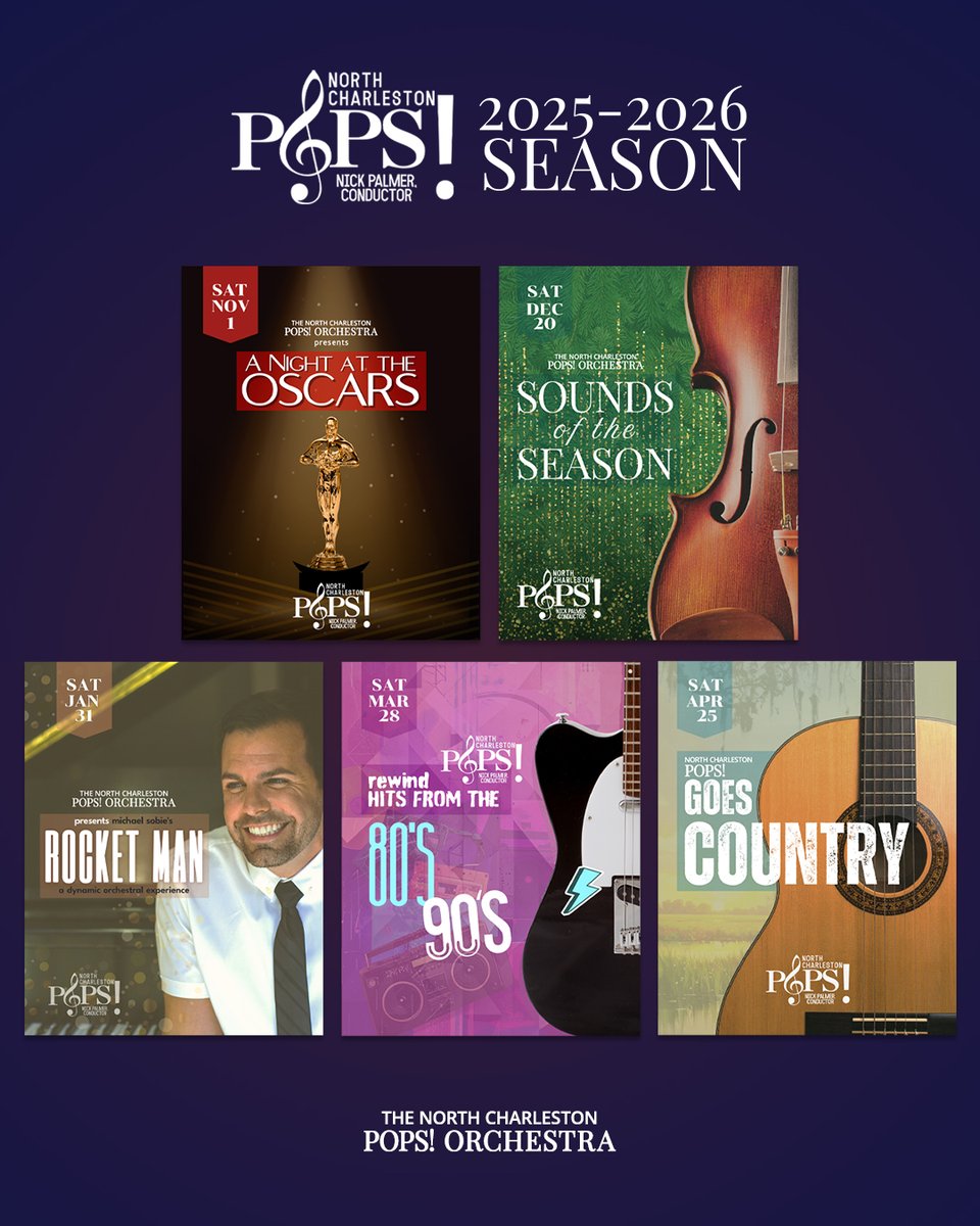 Last Call for North Charleston POPS Season Ticket Holders! Renew your seats by July 7! ✨🎟 Join us for the 2025–2026 season at the North Charleston PAC for a dynamic season with something for everyone. Click here to renew today. ➡ bit.ly/3I8LyVc-AM