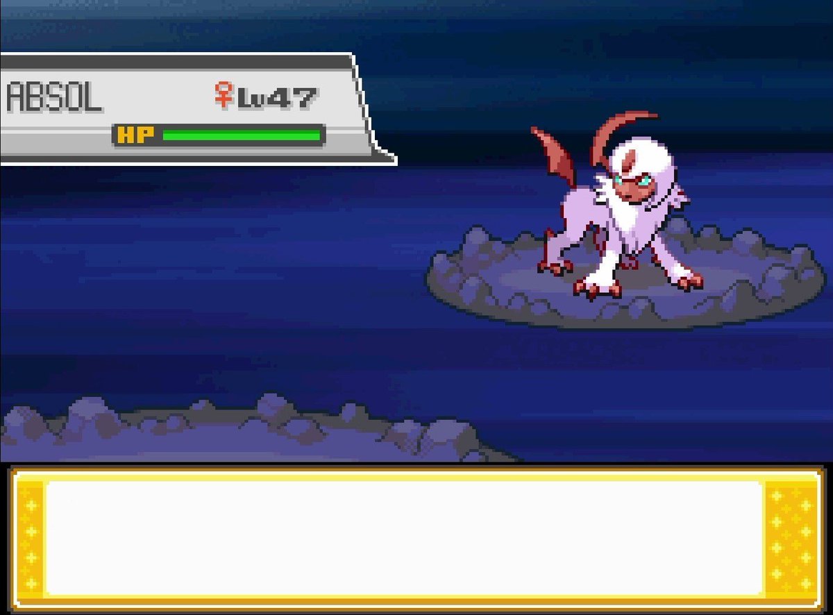 olig22's tweet image. Shiny Absol after 3,436 random encounters in HeartGold!