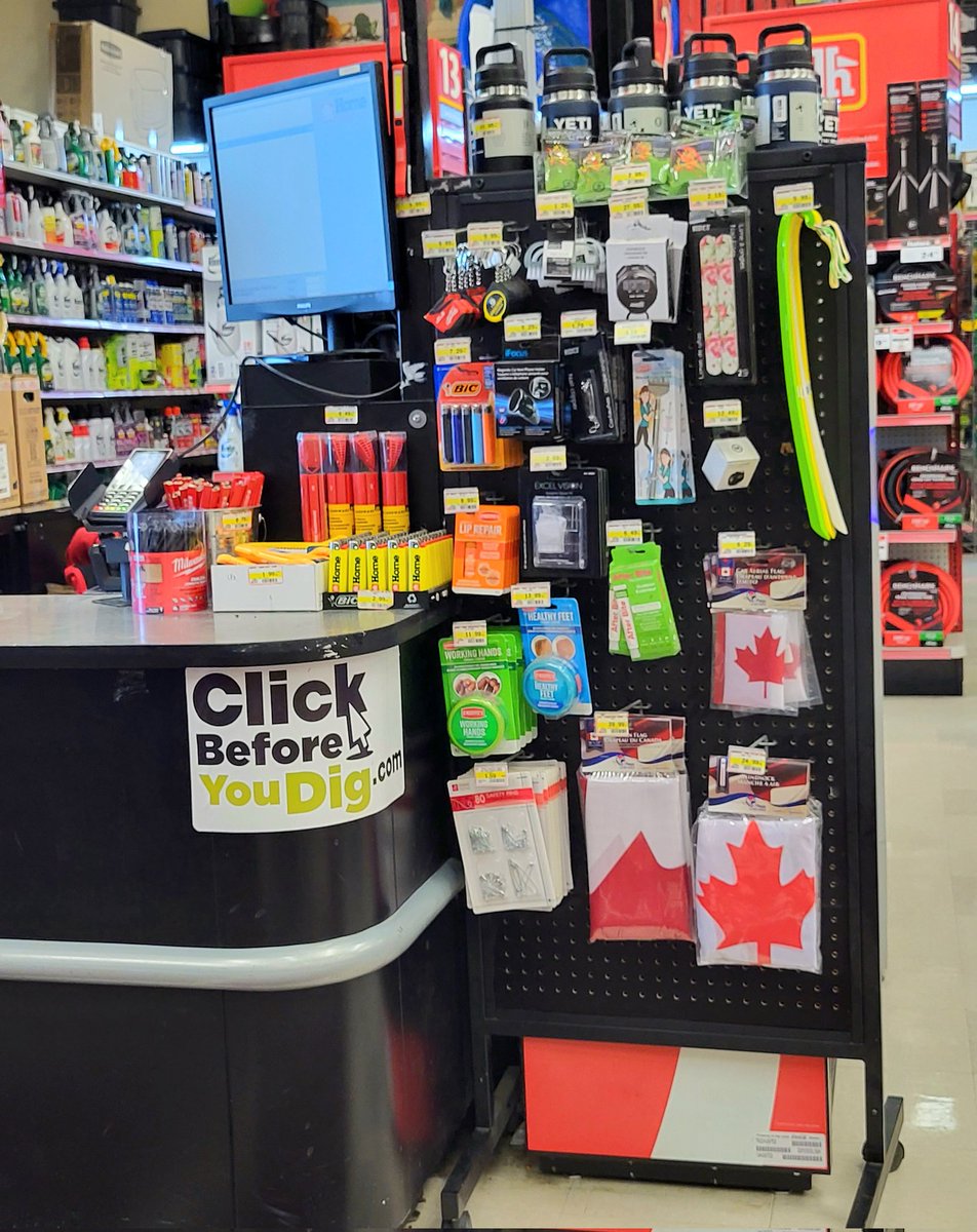 DigSafeMetroYEG's tweet image. The @homehardware store in Beaumont, Alberta plays a part in the solution for #SafeDigging. They have #KnowWhatsBelow pamphlets available at their Customer Service counter. They have a large, vintage #ClickBeforeYouDig sign at their checkout station. Thank-you for your support!
