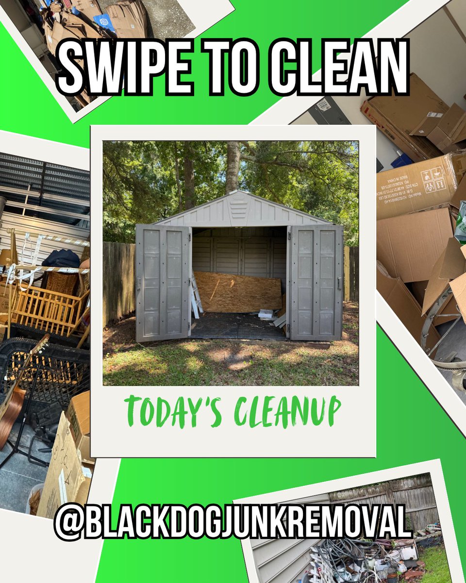 BDJunkremoval's tweet image. Swipe to Clean: Magical Disappearing Shed Edition
Where junk disappears like magic ✨

💪 Real cleanups. Real satisfying.
🐾 Black Dog Junk Removal
☎️ 843-920-JUNK

#JunkRemoval #CleanOutCrew #DeclutterYourLife #SwipeToClean #BeforeAndAfter #JunkBeGone  #ClutterFree #TrashToClean