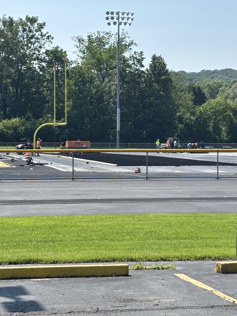First section of turf going down!!