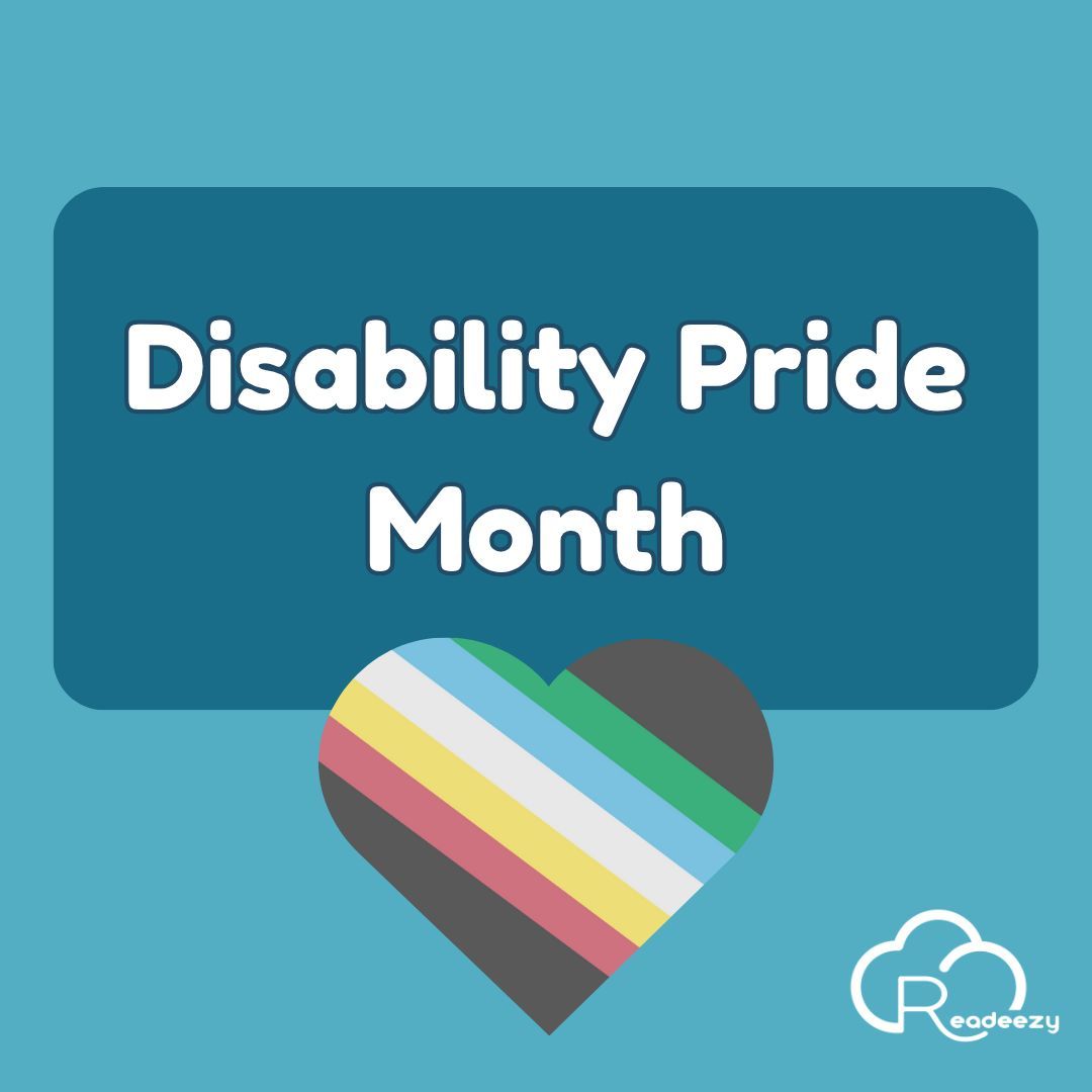 readeezy's tweet photo. Readeezy celebrates Disability Pride Month ❤️ 
We created this post to honor the inclusion and representation symbolized by the Disability Pride flag.
#DisabilityAwareness #DisabilityPrideMonth #DisabilityPrideFlag https://t.co/V5x5FZPpzP