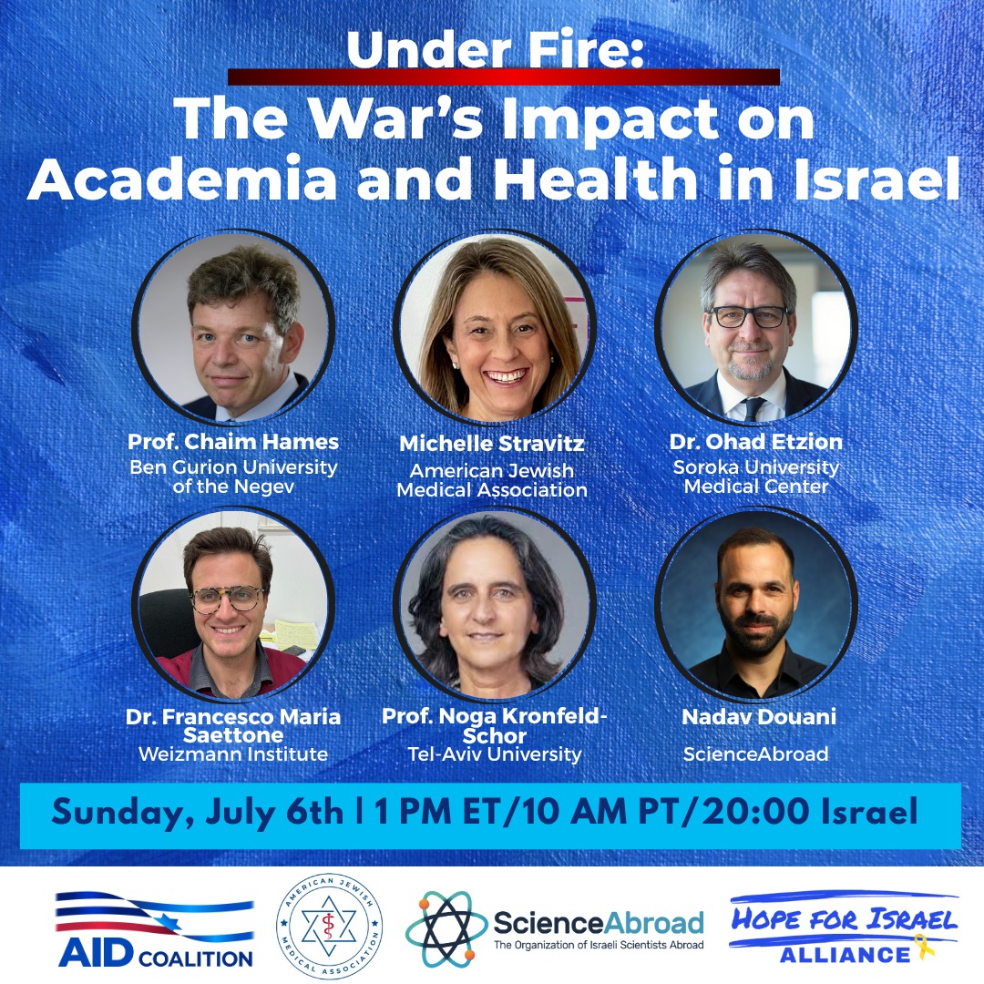 HopeForIsraelA's tweet image. As the war continues to disrupt life in Israel, how are universities, researchers, and medical professionals adapting to this new reality?
Register here>>> tinyurl.com/UnderFireImpact
