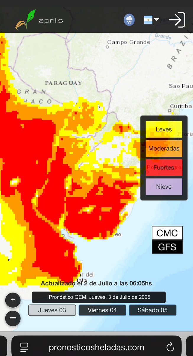 gui_llermo's tweet image. Siguen las heladas para el jueves.