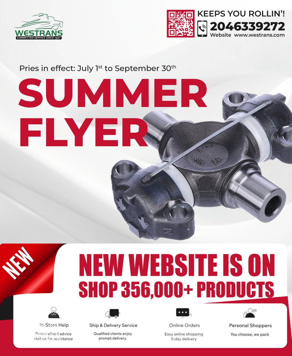 Our Summer Flyer is Here + 96,000+ Parts Now Online!
We’re excited to launch our new Summer Flyer—and even more excited to invite you to our brand new Westrans Online Store!
