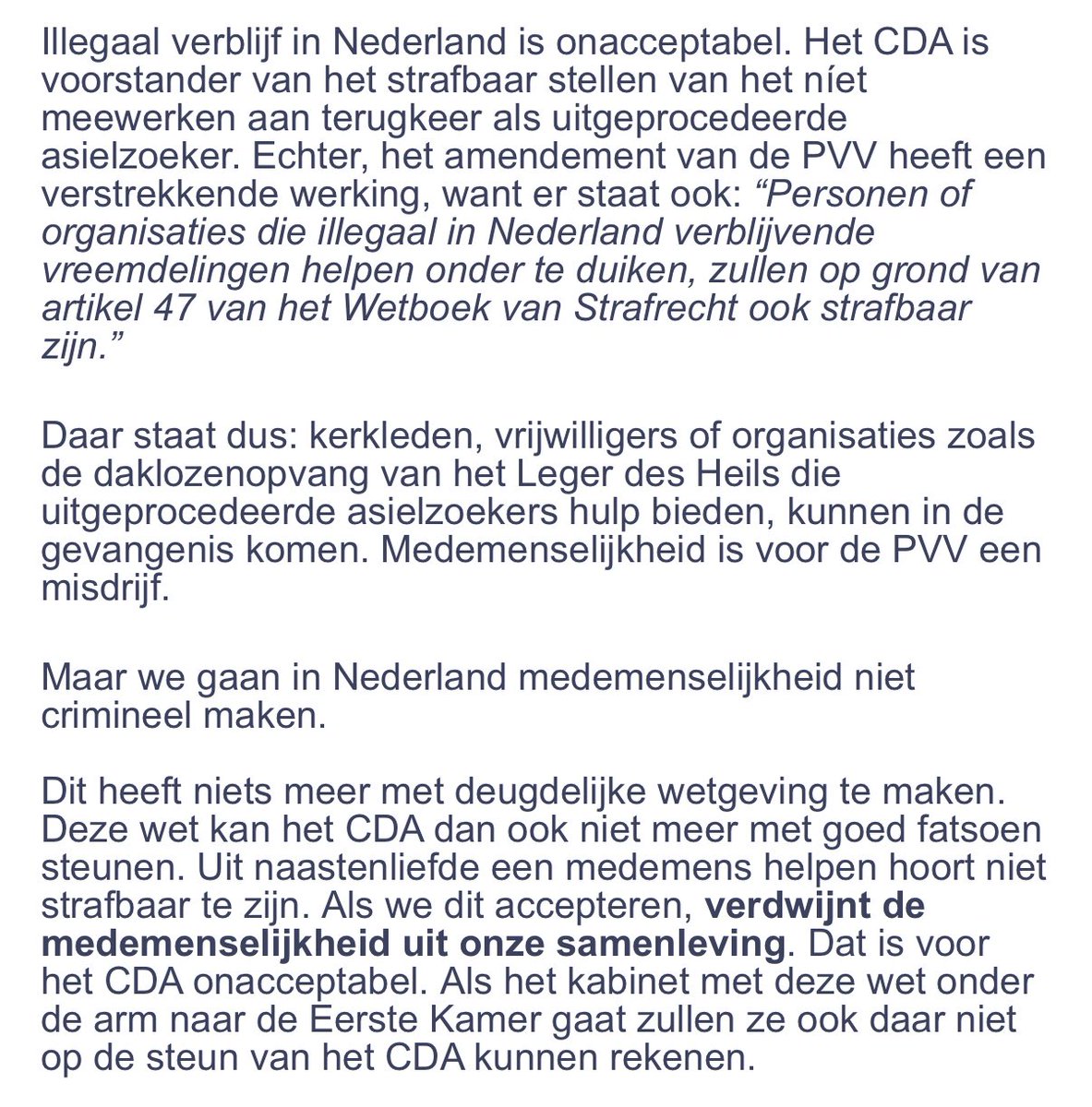 Caroline van der Plas zakt volledig door het ijs. Wat is er mis met dit argument? Weldenkende kiezers staan daar achter. Opportunistische populisten hebben daar moeite mee. Is te moeilijk voor ze.
