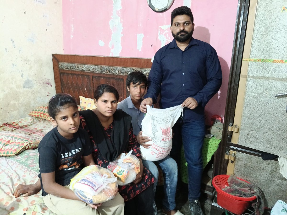 This sister is a widow, her leg is broken, she needed food packages for the children at home, God has provided them.