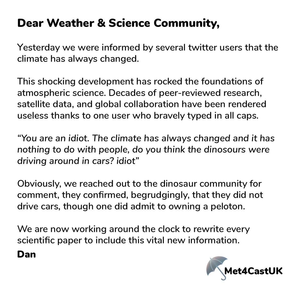 Met4CastUK's tweet photo. An important statement. https://t.co/Qpdckz4p5p