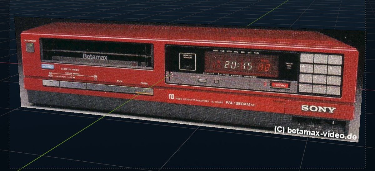 Zeekertron's tweet photo. WIP with reference image
#blender #obsoletesony #betamax #sony #cassetefuturism #rertro #blender3d https://t.co/TwiExSAILm