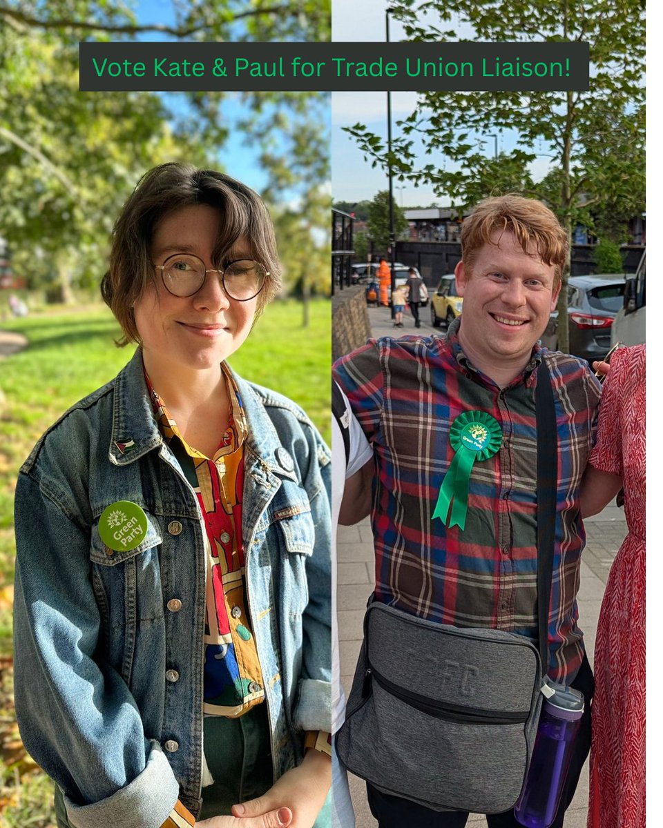 🗳️Green Party Internal Elections🗳️

Kate Jones &amp; I are standing for Trade Union Liaison Officer!
   
Find out more about us here -   

greenparty.org.uk/members/intern…

#GreenParty #InternalElections #TradeUnionLiaison