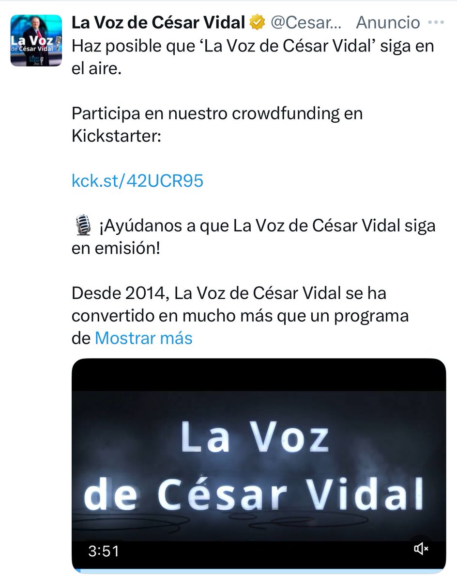 No sabía quién era César Vidal, pero me sale más que Elon Musk. Ahora al menos de esto, le conozco.