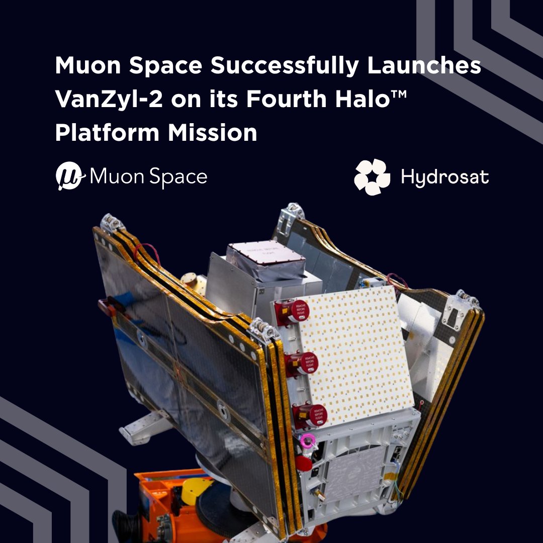 SpaceCapital's tweet image. #SCFunded @MuonSpace’s fourth Halo™ launch, VanZyl-2, contacted Earth just 6 minutes after deployment on @SpaceX's Transporter-14.
Read more in the full press release:pulse.ly/r2y2dxzbsr