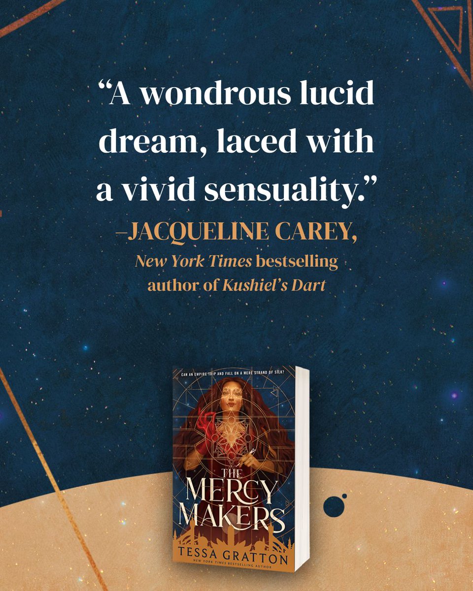 Orbit Books (@orbitbooks) on Twitter photo "A wondrous lucid dream, laced with a vivid sensuality." —<a href="/JCareyAuthor/">Jacqueline Carey</a>, New York Times bestselling author of Kushiel's Dart
THE MERCY MAKERS by <a href="/tessagratton/">Tessa Gratton</a> is available now! "A wondrous lucid dream, laced with a vivid sensuality." —<a href="/JCareyAuthor/">Jacqueline Carey</a>, New York Times bestselling author of Kushiel's Dart
THE MERCY MAKERS by <a href="/tessagratton/">Tessa Gratton</a> is available now!