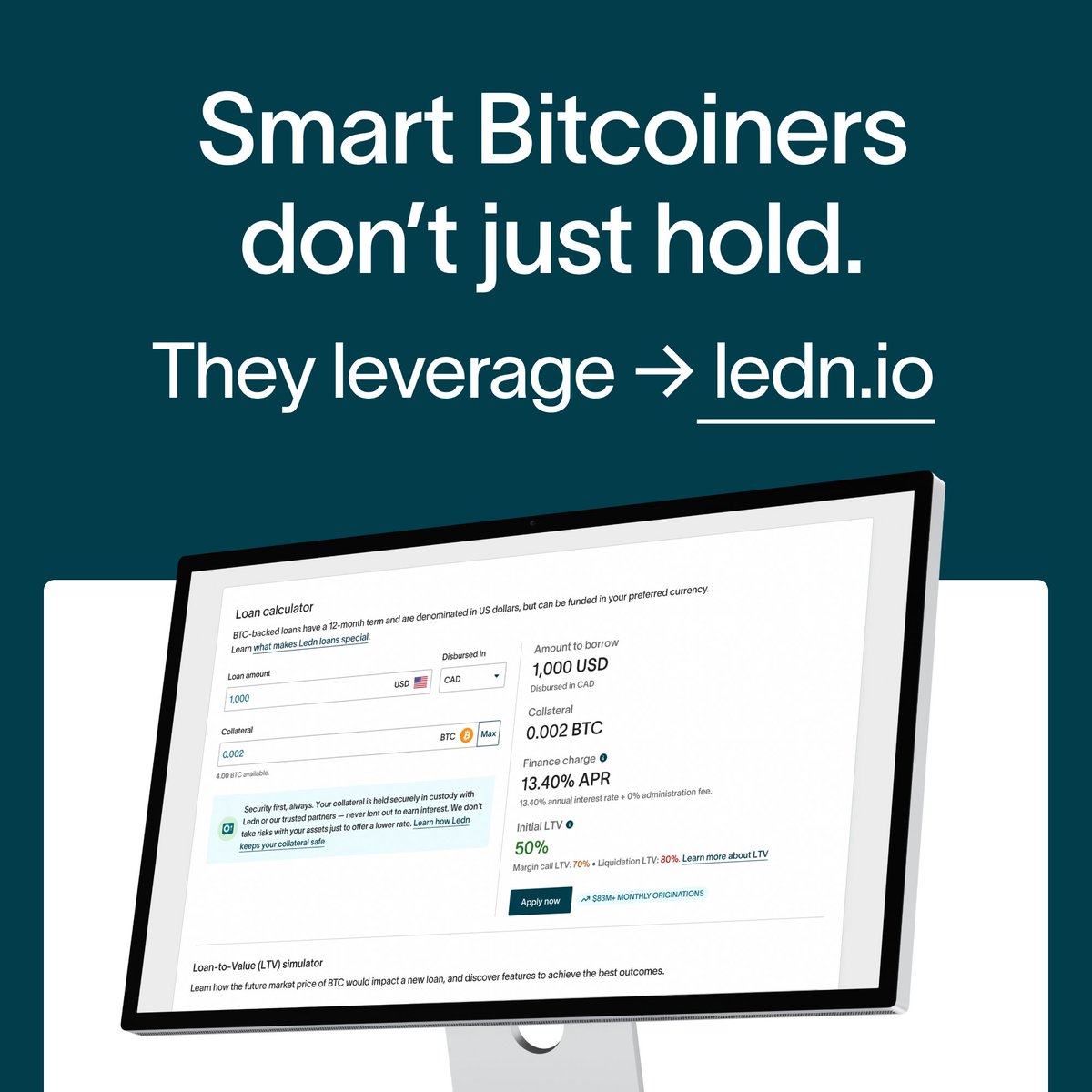 HODLing is safe.
But safety doesn’t build wealth.

How are you putting your Bitcoin to work?