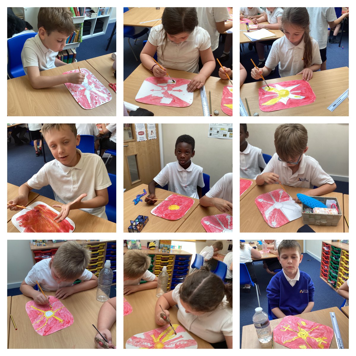 Y5Snicket's tweet image. Painting our Roman shields! 🤩🌟🖌️🎨 
@Y4KingClass