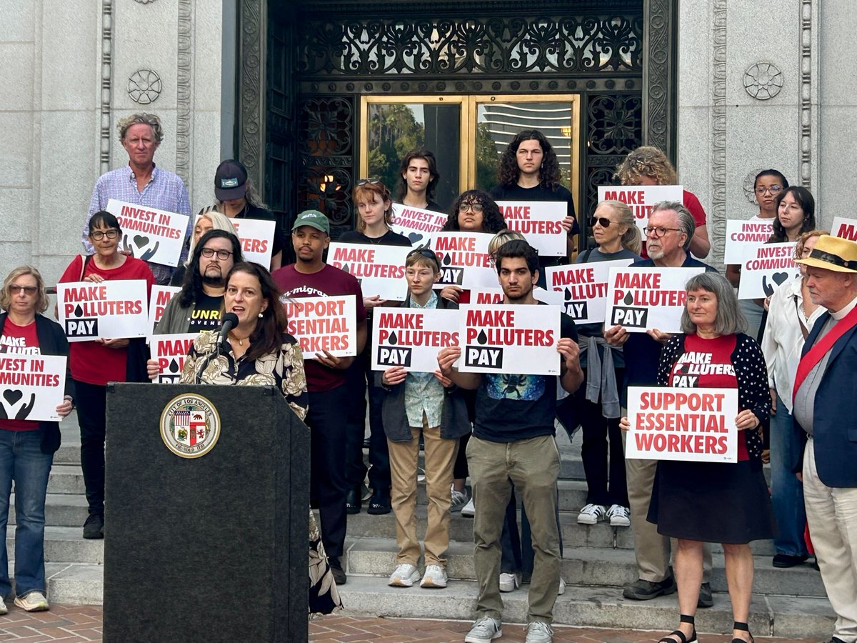 The Climate Center (@climatecampaign) on Twitter photo ✅ Just in: the LA City Council, led by <a href="/CD5LosAngeles/">Councilwoman Katy Yaroslavsky</a>, voted unanimously to support the Polluters Pay Climate Superfund Act (#AB1243 and #SB684)!
Grassroots energy is driving this fight. And today’s vote is a sign that we’re not slowing down in our fight to #MakePollutersPay! ✅ Just in: the LA City Council, led by <a href="/CD5LosAngeles/">Councilwoman Katy Yaroslavsky</a>, voted unanimously to support the Polluters Pay Climate Superfund Act (#AB1243 and #SB684)!
Grassroots energy is driving this fight. And today’s vote is a sign that we’re not slowing down in our fight to #MakePollutersPay!