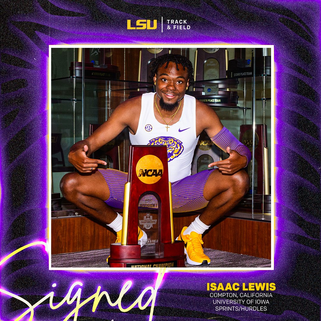 LSUTrackField's tweet image. Welcome to the Bayou, Isaac! ✍️
Isaac Lewis is a two-time Big Ten medalist representing Iowa, holding a 400h PR of 49.68 seconds.
📄 lsul.su/3ZZ9q3E