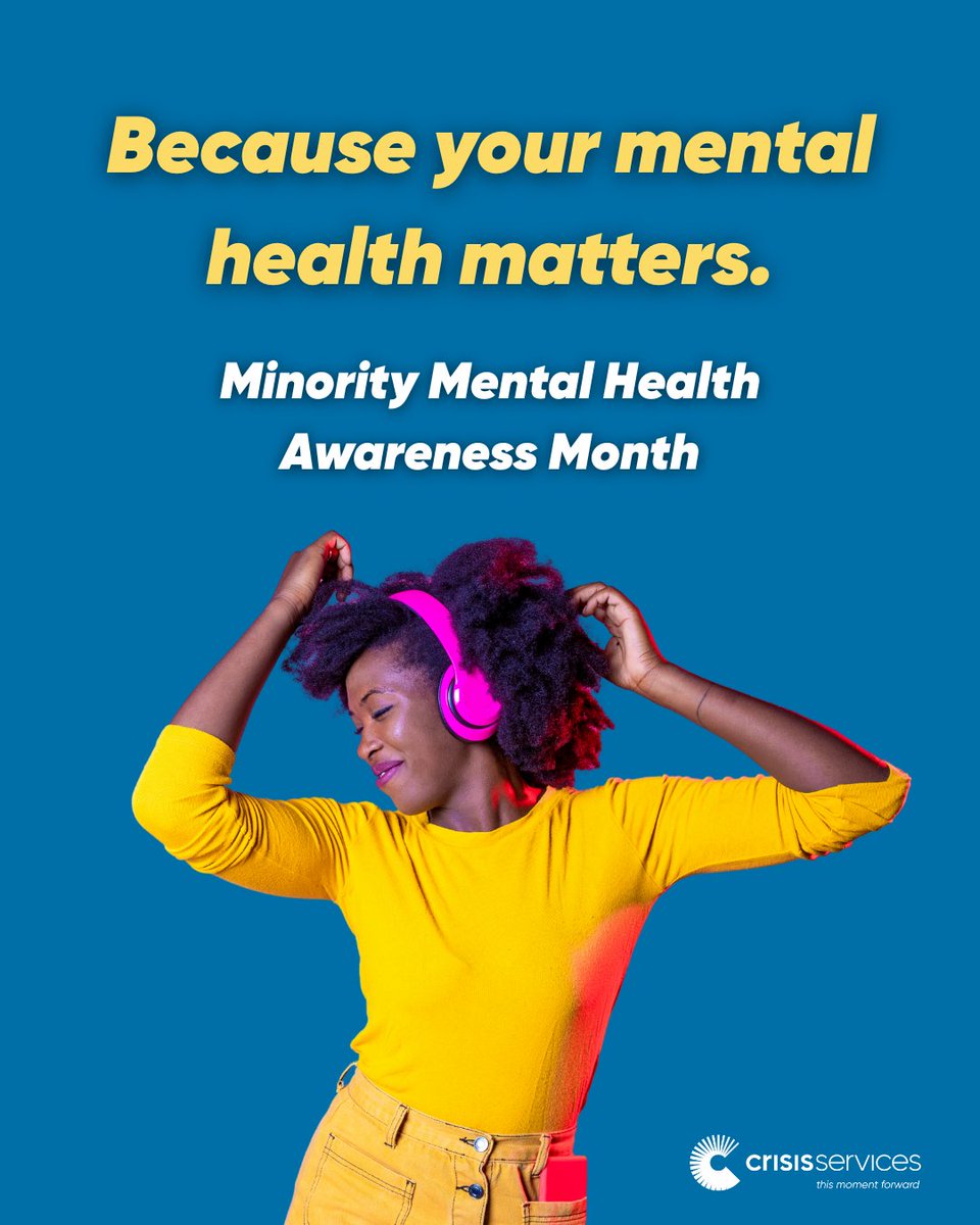 Crisis Services is here — always, for everyone. Especially communities of color impacted by trauma and systemic barriers.

📞 716-834-3131 or 988
💬 crisisservices.org/chat (M–F, 3–11PM)

#MinorityMentalHealthAwarenessMonth #988 #YouAreNotAlone