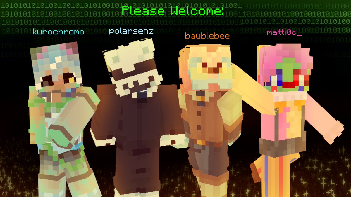 FabledSMP || SEASON II π± (@thefabledsmp) on Twitter photo >> TRANSMISSION 3.
> PROXY_GMP
> PROXY_PLR
> PROXY_AMDS
> PROXY_LIU
PLEASE WELCOME <a href="/kurochromoVA/">KuroChrome || VA/Artist π¦</a> <a href="/igloofella/">polar π»ββοΈ vtuber</a> <a href="/BeeBauble/">baubleBee</a> AND <a href="/Mattioc_/">Liu π¦ </a> TO SIMULATION ELYSIUM. >> TRANSMISSION 3.
> PROXY_GMP
> PROXY_PLR
> PROXY_AMDS
> PROXY_LIU
PLEASE WELCOME <a href="/kurochromoVA/">KuroChrome || VA/Artist π¦</a> <a href="/igloofella/">polar π»ββοΈ vtuber</a> <a href="/BeeBauble/">baubleBee</a> AND <a href="/Mattioc_/">Liu π¦ </a> TO SIMULATION ELYSIUM.