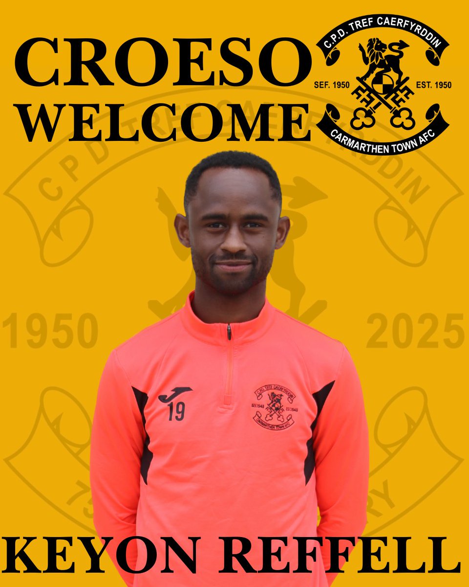 Carmarthen Town AFC are pleased to announce that Keyon Reffell has agreed to join The Old Gold for the 2025/2026 season. 

Keyon joins us from Pen Y Bont and has also played for Carmarthen. He made just the 13 appearances for Town previously and scored 3 goals 

Croeso yn ól